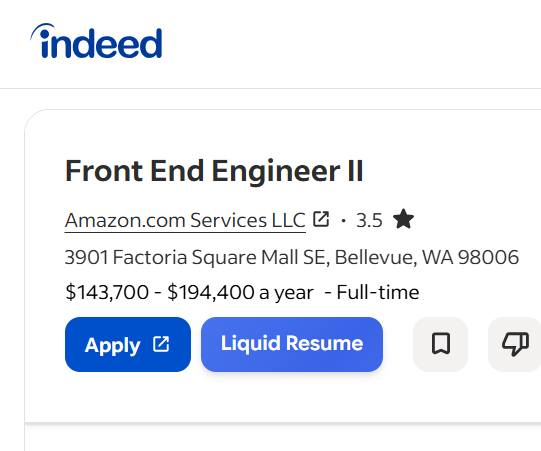Liquid Resume on Indeed